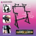 Liquid Stands Dual Piano Keyboard Stand w/ 2nd Tier Z Style