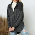thumbnail image 5 of Lilgiuy Women Casual Turndown Collar Long Sleeve Loose Hoodless Denim Outwear T-Shirt Autumn Blouse Tops Fall Fashion 2022 Spring Winter, 5 of 5