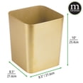 thumbnail image 5 of mDesign Square Small Trash Can Wastebasket Garbage Bin, 2 Pack - Soft Brass, 5 of 7