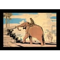 thumbnail image 2 of Vintage Elephant 32x23 Gold Ornate Wood Framed with Double Matting Museum Art Print Titled - Moving Logs with Elephant Power, 2 of 4