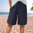 thumbnail image 2 of SRZYMJ Bermuda Shorts for Men Knee Length Elastic Waist Drawstring Loose Wide Leg Shorts Summer Casual Beach Clothes, 2 of 7