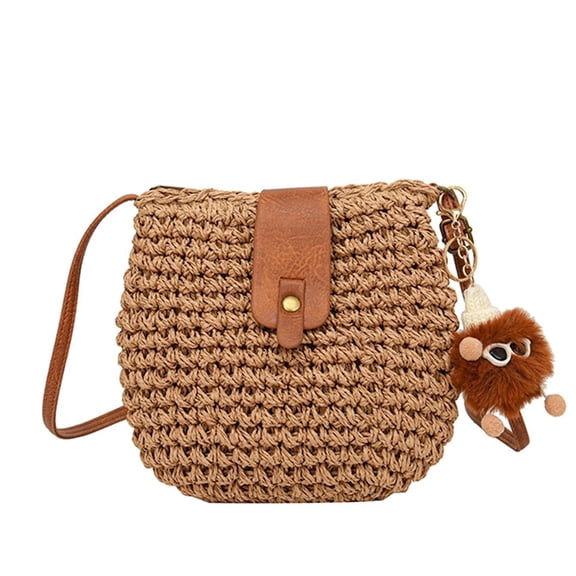 Straw Crossbody Bag,Handmade Casual Beach Purse,Cute Womens Small Handbag,Ladies' Handmade Hobo Tote