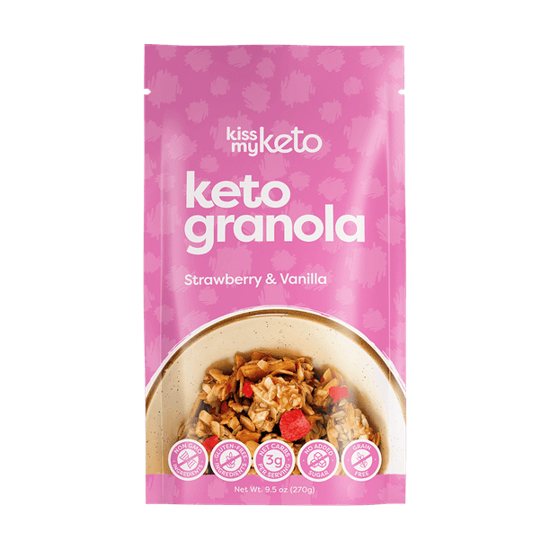 Kiss My Keto Granola Low Carb Granola Keto Snack Strawberry