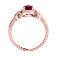 thumbnail image 3 of Mauli Jewels Engagement Rings for Women 0.92 Carat Halo Diamond & Oval Shape Ruby Gemstone Ring Prong-Setting 10K Rose Gold, 3 of 6