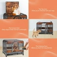 thumbnail image 6 of Tookss 37in Dog Crate Kennel for Large Dogs High Anxiety Dog Crate with Removable Crate Trays,Wheels and Double Door,Extra Large Escape Proof Dog Crate, 6 of 9