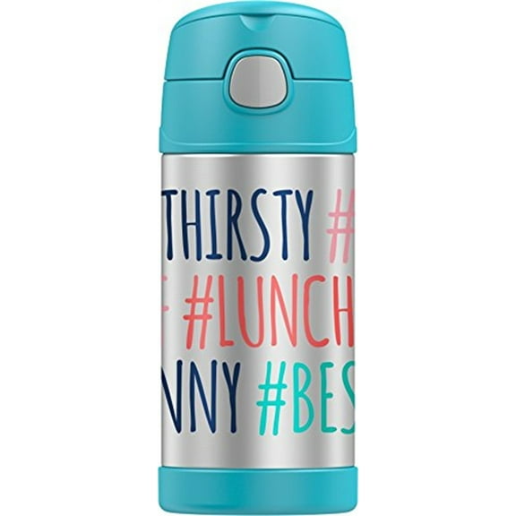 Thermos FUNtainer Sports Bottle, #All About Me, Blue, 12 Ounces