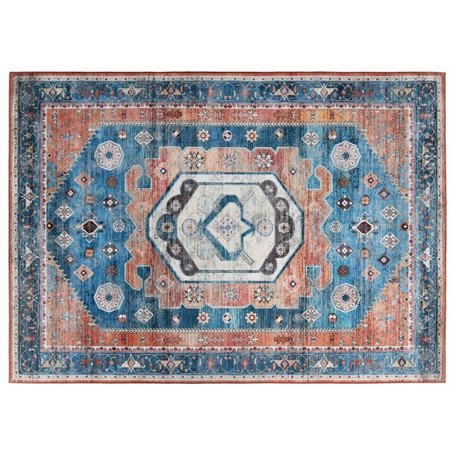 Costway Area Rug 5' x 7' Distressed Vintage Home Carpet Living Room Bedroom Non-Shedding