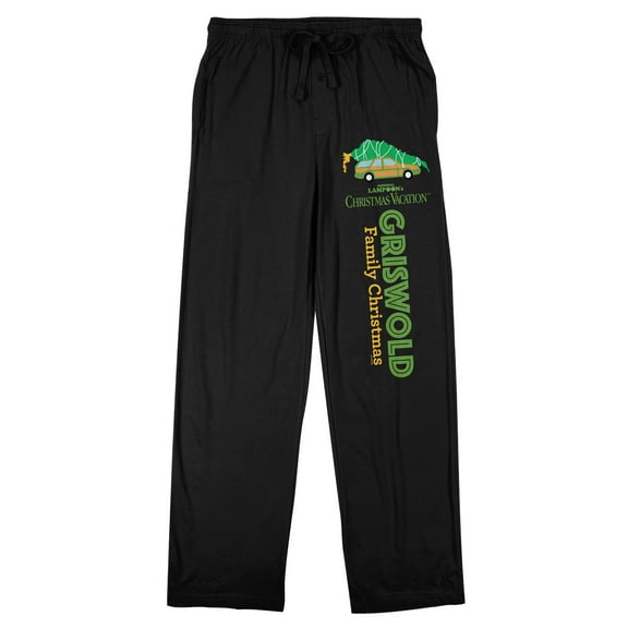 National Lampoon's Christmas Vacation Griswold Family Christmas Men's Black Sleep Pajama Pants-Medium
