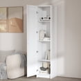 thumbnail image 4 of Tall Narrow Storage Cabinet 70.87" Tall Bathroom Cabinet with 3 Adjustable Shelves, Single Door, Space-Saving Corner Cupboard for Small Spaces for Living Room/Kitchen/Laundry/Bedroom, White, 4 of 9