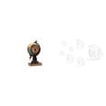 thumbnail image 1 of Reloj de mesa moderno con figura de globo terráqueo y adhesivos de pared de peces con espejo acrílico. Adorno artístico para oficina, dormitorio, arma, 1 of 8