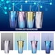 thumbnail image 4 of Ounissouiy Taza de agua con botellas de paja para niños y adultos, hervidor de viaje para acampar, taza portátil de acero inoxidable para bebidas, Utensilios de cocina Oro Púrpura Ounissouiy HA066249-05, 4 of 6