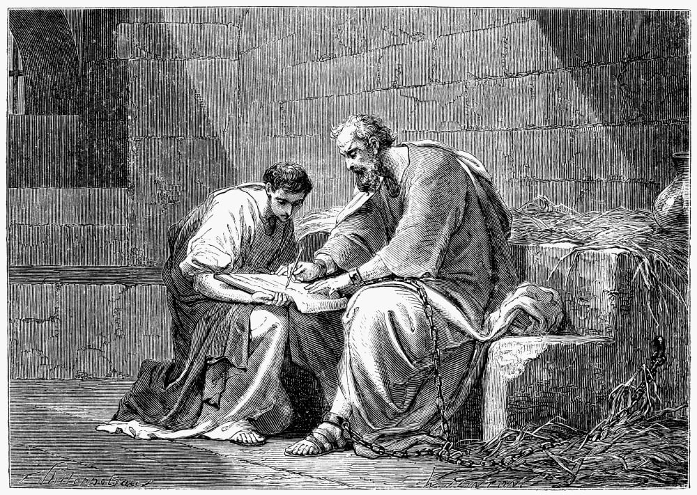 Saint Paul In Prison Nsaint Paul Writing His Epistle To The Ephesians