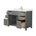 thumbnail image 3 of Wyndham Collection Beckett 48" Wood Single Bathroom Vanity in Dark Gray/Gold, 3 of 6