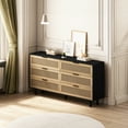 thumbnail image 3 of 59.06"6-Drawers Rattan Storage Cabinet Rattan Drawer,for Bedroom,Living Room, Black, 3 of 10