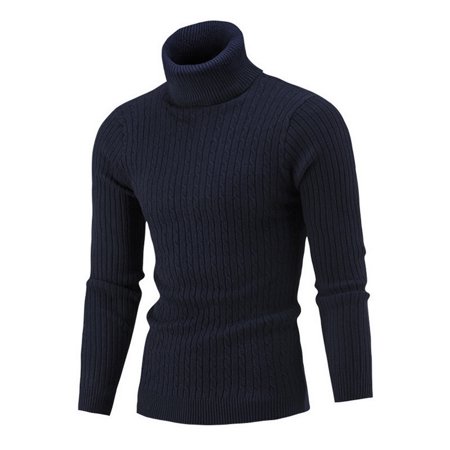 

Lohuatrd Men Autumn Winter Turtleneck Sweater Top Solid Color Long Sleeve High Neck Basic Sweater Top Winter Clothing