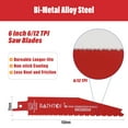 thumbnail image 2 of BATHTOI 8 Pack 6 inch 6/12 Tpi Reciprocating Saw Blades for Wood and Nail-Embedded Wood Cutting, 2 of 7