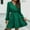 Green, variant on USSUMA Dresses for Women 2025 Casual Spring Summer Dress Long Sleeve V Neck Casual Solid Color Tie Maxi Dress Leisure Skirts Comfortable Skirts Party Summer Saving Blue Dress Size-S