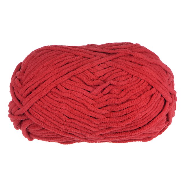 Chenilla Hilo Terciopelo Manta Hilo 100g/3.5oz 6 Súper Voluminoso Poliéster Suave Tejido para Ganchillo Tejedura Bolsos Bufanda Sombrero, Rojo