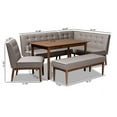thumbnail image 7 of Baxton Studio Arvid Modern Tufted Fabric 5-Piece Wood Dining Nook Set in Gray, 7 of 7