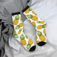 thumbnail image 5 of Qekee Pineapple Print Socks For Women Crew Socks Sporty Calf Socks Casual Socks Women, 5 of 6