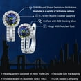 thumbnail image 2 of Gem Stone King 925 Sterling Silver Blue Mystic Topaz and White Created Sapphire Earrings for Women (1.50 Cttw, Gemstone Birthstone, Round 5MM), 2 of 6