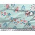 thumbnail image 2 of Soimoi Poly Crepe Fabric Floral,Tree & Owl Kids Printed Fabric 1 Yard 42 Inch Wide, 2 of 3