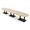 Blonde Surfside Ash w/Matte Black Base no Electric, variant on 16 Person Powered Modular Boval Shaped Conference Table Black Bases