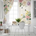 thumbnail image 5 of Pink White Flowers Blackout Curtains for Bedroom, Spring Floral Elegant Pastoral Botanical Rustic Thermal Insulated Kitchen Drapes with Grommets, Light Blocking Window Treatment, 2 Panels 42" x 63", 5 of 7
