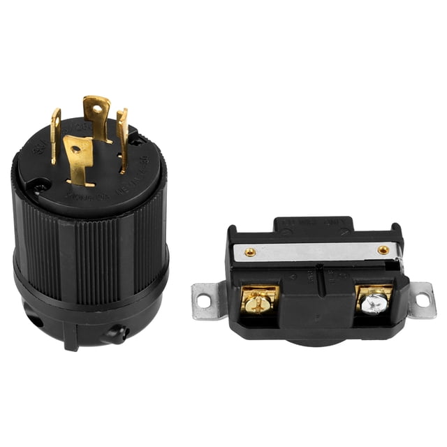 Generador L14-30 Enchufe L14-30P, Enchufe De Generador De 4 Clavijas, Para Receptáculo De Bloqueo Por Torsión L14-30 250/125 V Amonsee L14-30P Plug