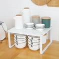 thumbnail image 3 of Riforla Cabinet Organizer Shelf Kitchen Counter Shelves Kitchen Storage Rack Stackable Expandable Metal and Engineered White Self Assembly Rack Cabinet Shelf Organizers Rack White, 3 of 3