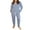 Dark Blue, variant on SUNSIOM Women Men Striped Pajama Set, Long Sleeve Henley Neck T-shirt with Pants Sleepwear Loungewear