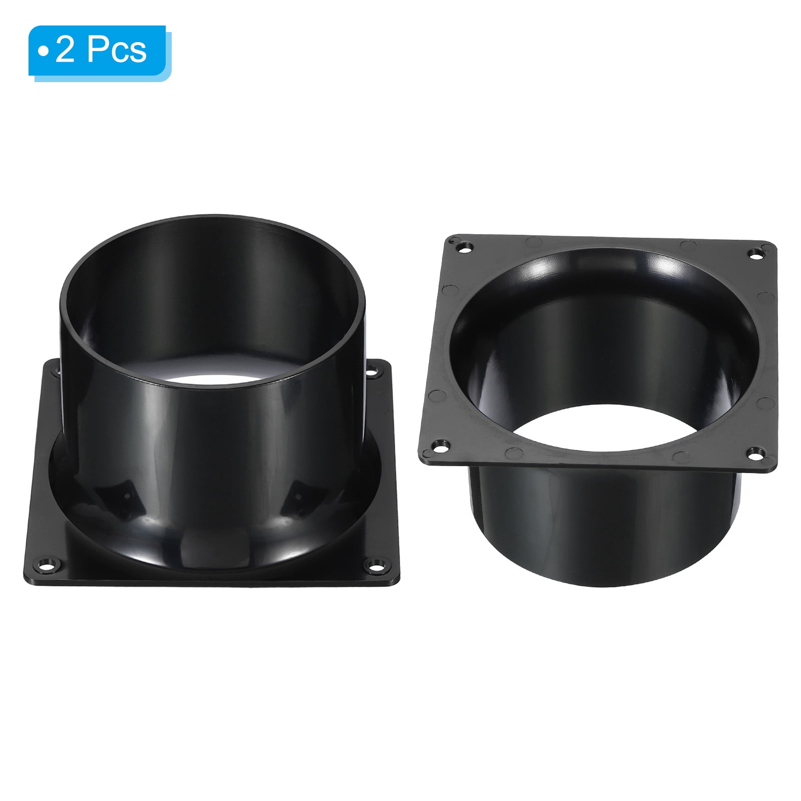 Uxcell 4" Duct Connector Flange Dryer Vent Wall Plate Square to Round Straight Ducting Plate 2 Pack