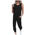thumbnail image 2 of Puntoco Conjuntos sueltos de dos piezas para mujer, tops sin mangas sólidos, chaleco, pantalones casuales, sudadera, liquidación Puntoco Puntoco-5483, 2 of 6