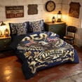 thumbnail image 2 of Manfei Bald Eagle Twin Bedding, 250 Freedom 1776-2026 Print Bedding Comforter Set, Ornate Navy Gold, Black Reversible 7 Pieces, 2 of 6
