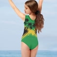 thumbnail image 3 of FOR U DESIGNS Jamaican Flag Girls Bathing Suit Size 11-12 Years Coconut Tree Sleeveless V Neck Swimwear Kids Teens Athletic One Piece Swimsuit, 3 of 8