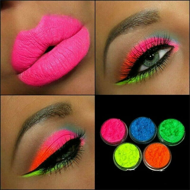 6 Colors Mixed Neon Powder Eyeshadow Matte Mineral Sequin Nail Powder Shimmer Shiny Eyeshadow Waterproof Eyeshadow Mskeup tool