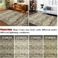thumbnail image 6 of Garvee 2'x6' Runner Rug Vintage Rug Geometric Floral Print Rug Non Slip Indoor Bedroom Rug for Kitchen Hallway, Brown, 6 of 7