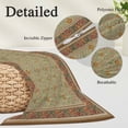 thumbnail image 3 of Boho Geometric Abstract Floral Pillow Covers King, Vintage Ethnic Flower Textured Soft Brushed Microfiber Breathable Throw Pillow Covers, Pillowcase with Zipper for Couch Sofa Bedroom 20"x36", 3 of 9