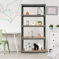 thumbnail image 3 of Gymax 72'' Metal 5-Tier Garage Storage Rack Shelf Adjustable Freestanding Gray, 3 of 8