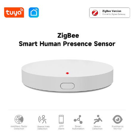Tuya Zigbee Human Presence Beam Detector Person High Precision Radar Detection Motion Static Sensor for Smart Life(Hub Required)