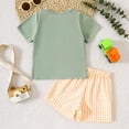 thumbnail image 5 of HCNTES Toddler Outfit Cute Farm Theme Embroidery Tee and Gingham Shorts 2-Piece Set for Birthday Parties Boys Summer Outfits, 5 of 9