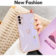 thumbnail image 2 of Compatible with Samsung Galaxy A13 6.5" 2021 Case Thin for Women Girls,Soft TPU Plating Bumper Wristband Holder Case Slim Anti-Scratch Shockproof Love Heart Cute Case(Elegant Purple), 2 of 14