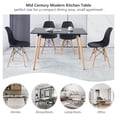 thumbnail image 5 of Lecut Mid Century Modern Rectangular Dining Table, 45" White Dining Table with MDF Tabletop and Beech Wood Legs, Small Kitchen Table for Apartment Home Office, 5 of 6