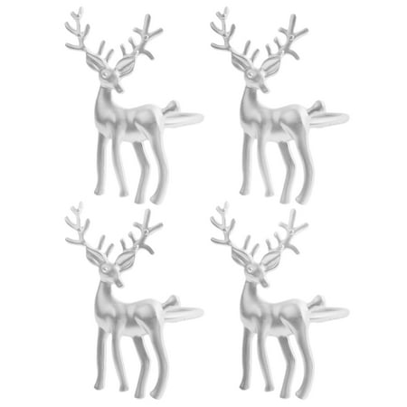 

4Pcs Metal Napkin Buckles Reindeer Shaped Napkin Rings Exquisite Tissue Buckle