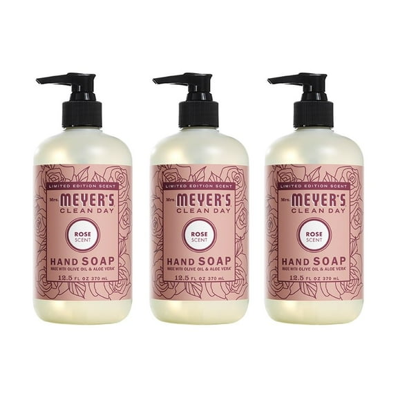 Mrs. Meyer's Liquid hand Soap Rose, 12.5 OZ (Pack 3)