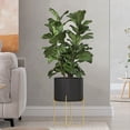 thumbnail image 3 of Wosthever Soporte dorado para plantas con maceta, estante de lujo ligero a la moda, tipo de suelo, soporte para suculentas, maceta grande de Metal para Jardín y Patio Negro Wosthever HA083862-01, 3 of 6