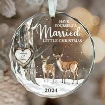 Personalized Wedding Gifts for Couples 2025 - Glass Ornaments as Christmas Hanging Ornaments, Wedding Gift for Couple, Bride and Groom Gifts, Crystal Christmas Ornaments