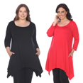 thumbnail image 1 of White Mark Tunique Noire à Col Rond Manches 3/4 pour Femmes Lot de 2 Makayla, 1 of 5