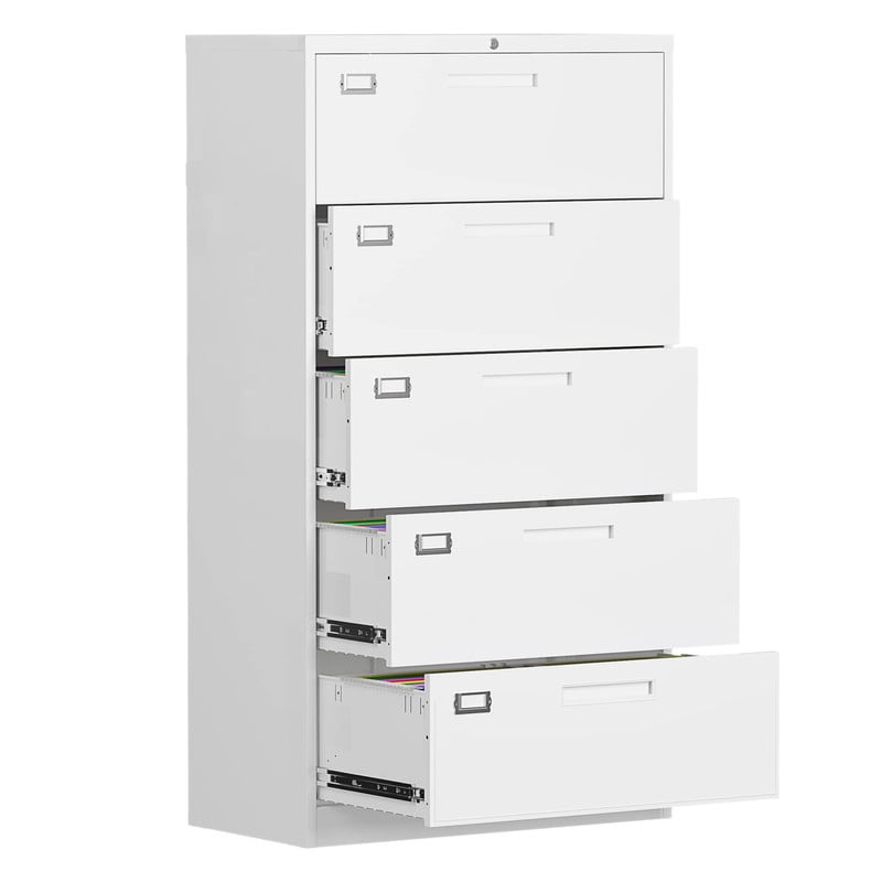 STANI 5 Drawer File with Lock, 5 Drawer Metal Filing
