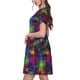 thumbnail image 2 of Easygdp Bright Universe para Vestido Transpirable de Mujer, Vestido Suelto de Manga Corta con Pliegues y Bolsillos para el Verano, 2 of 6